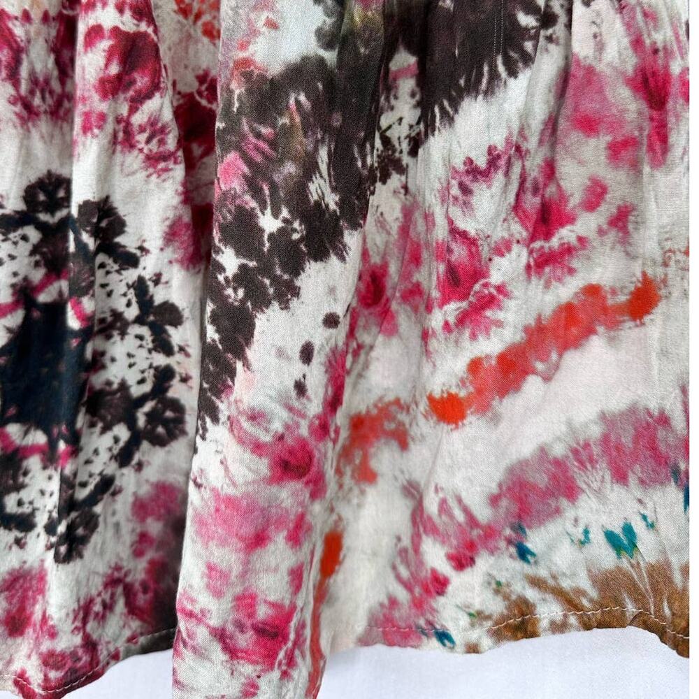 Anthropologie Stark X Tie Dye Mini Skirt Elastic Waist Shirred Pull On Small - Picture 4 of 5